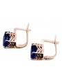 Vintage Russian Soviet 14K Rose Gold Earrings with Pink Sapphires vec003