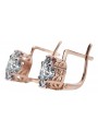 "Original Vintage Russian Soviet 14K Rose Gold Zircon Earrings vec003" style