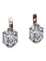 "Original Vintage Russian Soviet 14K Rose Gold Zircon Earrings vec003" style