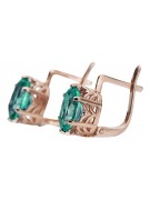 Original Vintage Emerald Earrings in 14K Rose Gold vec003