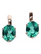 Original Vintage Emerald Earrings in 14K Rose Gold vec003