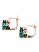 Original Vintage Emerald Earrings in 14K Rose Gold vec003