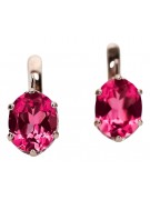 "Ornements d'Oreilles vec003 Vintage Russe Soviétique, Rubis en Or Rose 14 carats d'Origine" style