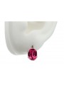 "Ornements d'Oreilles vec003 Vintage Russe Soviétique, Rubis en Or Rose 14 carats d'Origine" style