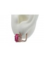 "Ornements d'Oreilles vec003 Vintage Russe Soviétique, Rubis en Or Rose 14 carats d'Origine" style