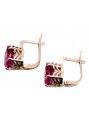 "Ornements d'Oreilles vec003 Vintage Russe Soviétique, Rubis en Or Rose 14 carats d'Origine" style