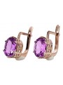 Genuine Vintage 14K Rose Gold Amethyst Earrings, Exquisite Russian Soviet Craftsmanship vec003