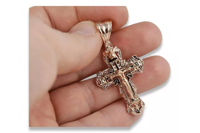 Gold Orthodox Cross ★ russiangold.com ★ Gold 585 333 Low price