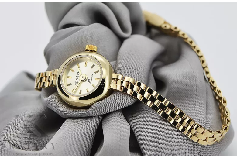 Jaune or 14 carats 585 lady Geveve montre lw084y