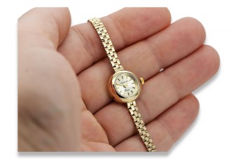 Желтые 14-каратное золото 585 леди Geveve часы lw084y