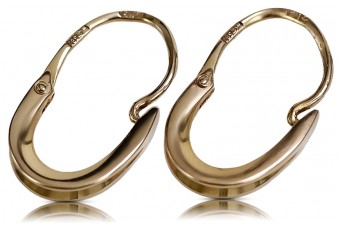 Élégantes boucles d'oreilles Hoops vintage en or rose 14 carats 585 sans pierres ven095