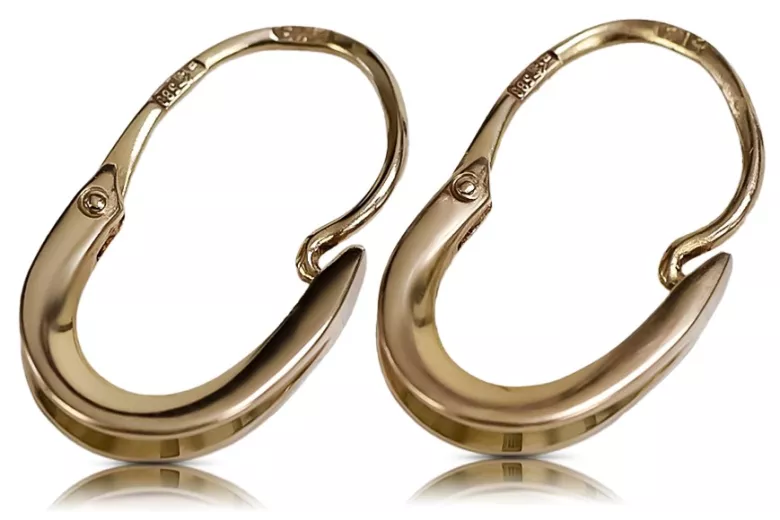 "Timeless 14K 585 Rose Gold Vintage Hoop Earrings, No Stones Included" ven095