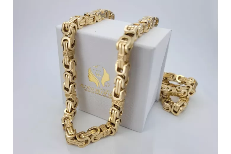 Gelbe 14k Gold Bizantinische Kette ★ russiangold.com ★ Gold 585 333 Niedriger Preis