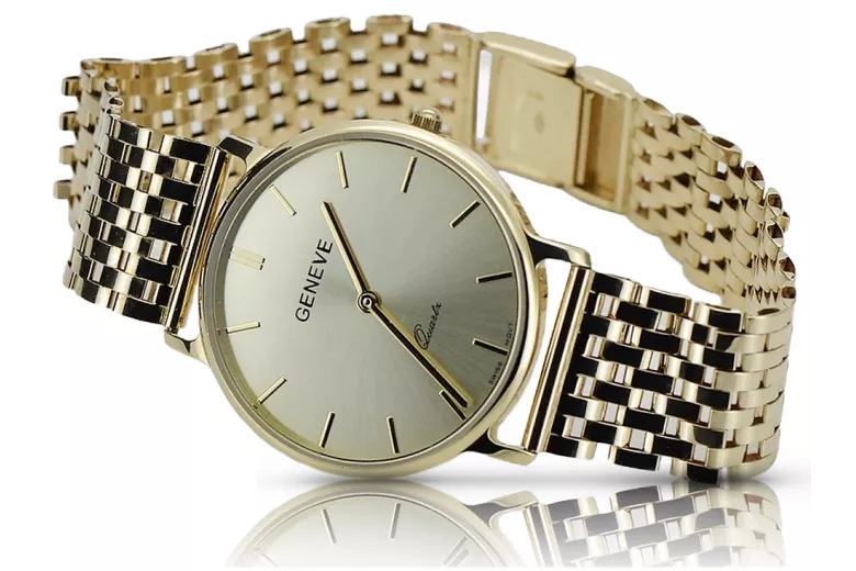 Reloj de oro para hombre Geneve ★ https://zlotychlopak.pl/es/ ★ Pureza del oro 585 333 ¡Precio bajo!