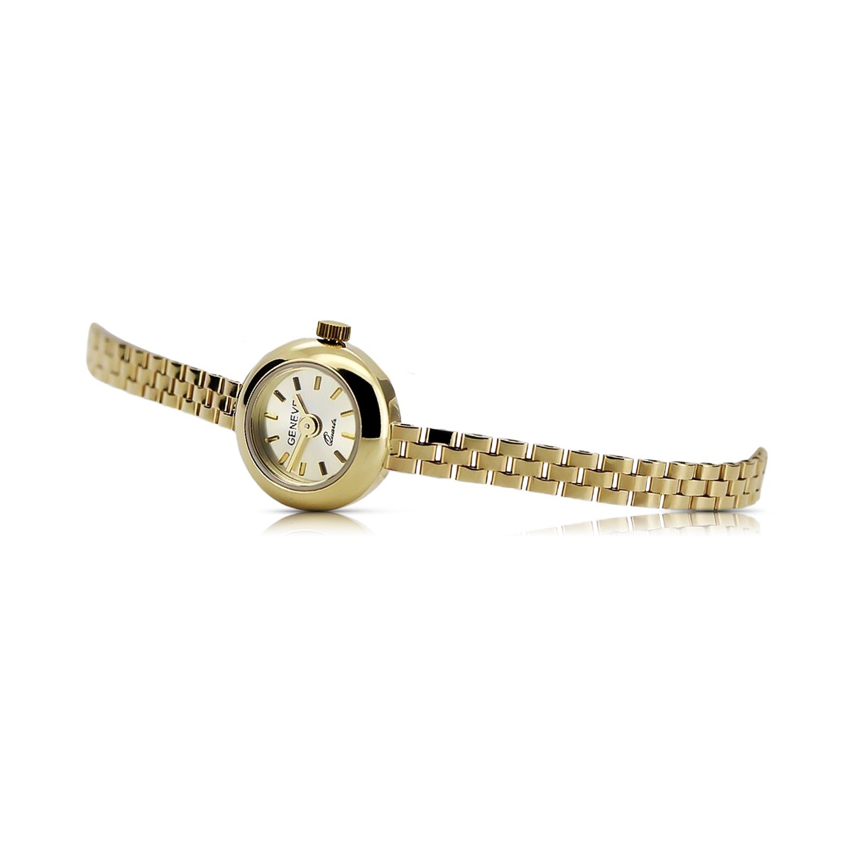 Jaune or 14 carats 585 lady Geveve montre lw084y