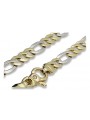 Italian yellow white 14k gold New Figaro bracelet cb042yw