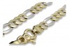 Italian yellow white 14k gold New Figaro bracelet cb042yw