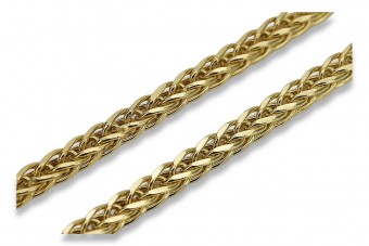 Italienisch gelb 585 14 Karat Gold Spiga Kette cc036y