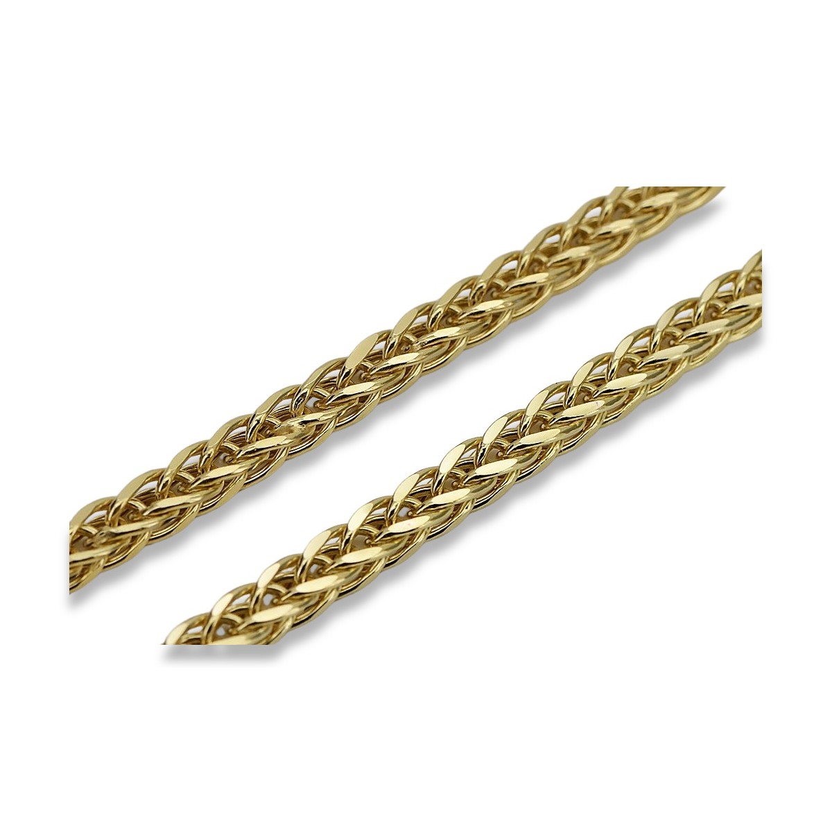 Italienisch gelb 585 14 Karat Gold Spiga Kette cc036y