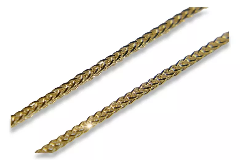 Italienisch gelb 585 14 Karat Gold Spiga Kette cc036y