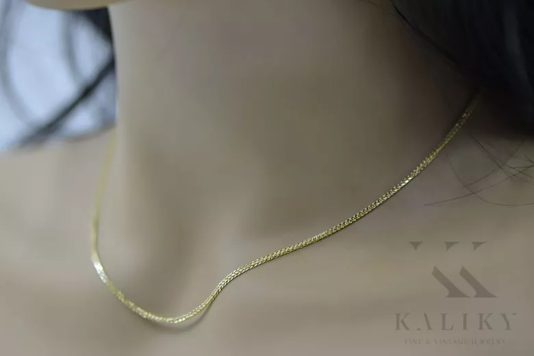 Italian yellow 585 14k gold Spiga chain cc036y