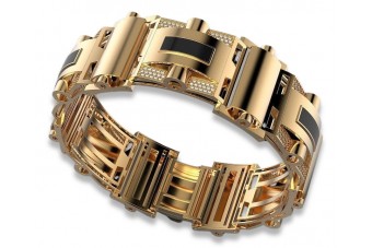 Italienisches gelbes Unique 14k 585 Gold Herrenarmband cb126yw