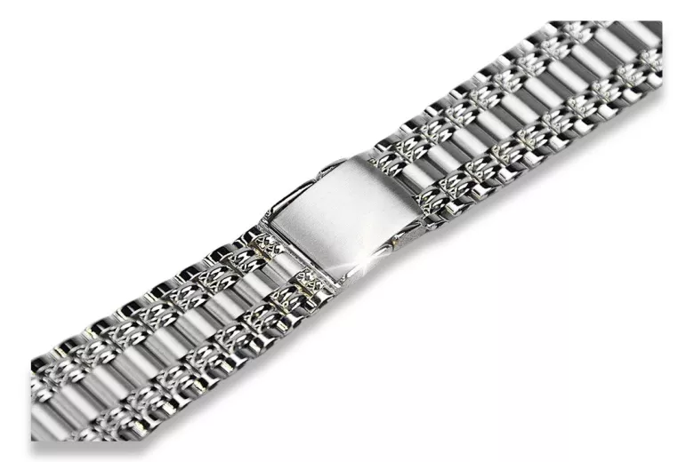 Bracelet montre homme en or blanc 14 carats 14 carats 585 mbw012w