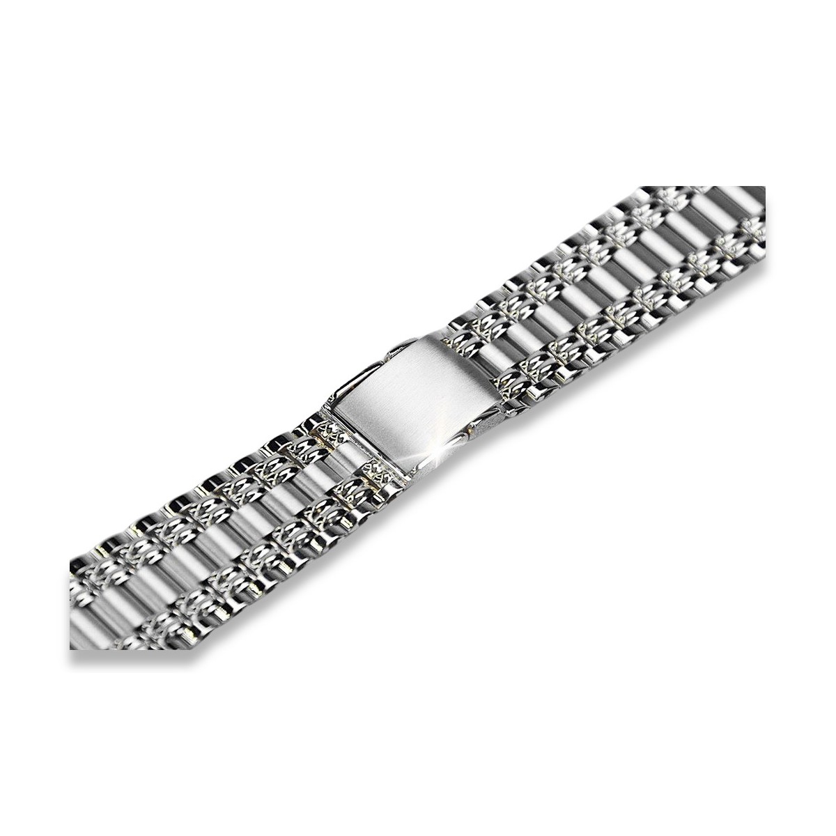 Bracelet montre homme en or blanc 14 carats 14 carats 585 mbw012w