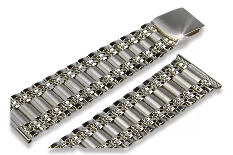 Bracelet montre homme en or blanc 14 carats 14 carats 585 mbw012w