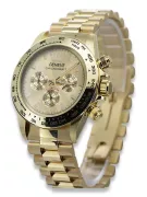 Gold men's watch Geneve ★ zlotychlopak.pl ★ Gold purity 585 333 Low Price!