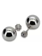 "Citrin clé sphérique dans les boucles d'oreilles en or blanc italien 14 carats" cec022w